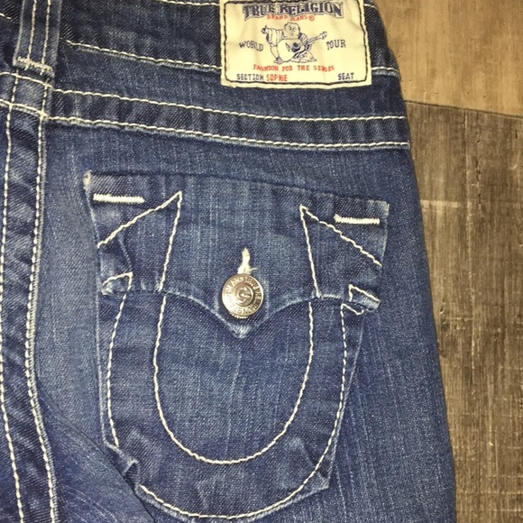 True Religion Denim Cuffed Bermuda Shorts - Picture 5 of 6